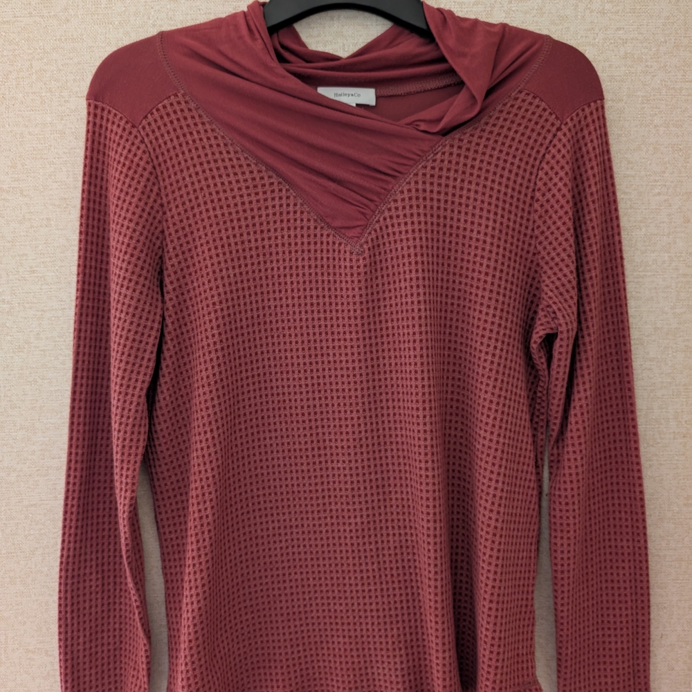 Women's Maroon Long Sleeve Top